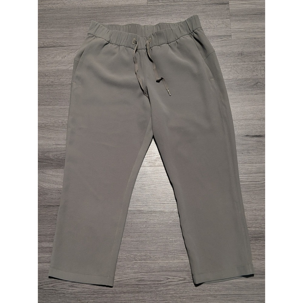 Lululemon Women's Gray Drawstring On The Fly Crop 24" Inseam Pants Size 8